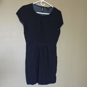 J. Crew Blue Sheath Mini Dress Cap Sleeve Crew Neck💥Buy2Get1Free💥